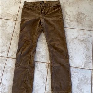 Men’s J crew slim straight brown corduroy pant